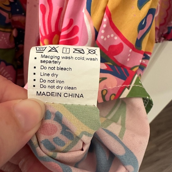 Floral Long Sleeve Dress - Pink and Multicolor - Picture 11 of 12